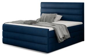 Kontinentální boxspring postel Carmen, modrá 160x200cm (monolith 77/ CAND 07)