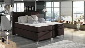 Postel Boxspring Amadeus 200x180, tm. hnědá (koženka - bao 12)