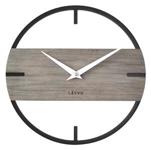 LAVVU Stylové dřevěné hodiny LOFT v industriálním vzhledu ⌀35cm LCT4011 (LAVVU Stylové dřevěné hodiny LOFT v industriálním vzhledu ⌀35cm LCT4011)