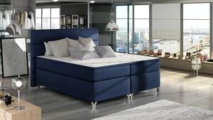 Postel Boxspring Amadeus 200x180, tm. modrá (látka - bao 18)