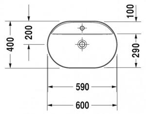 Duravit Luv - Umyvadlová mísa 600x400 mm, bílá 0380600000