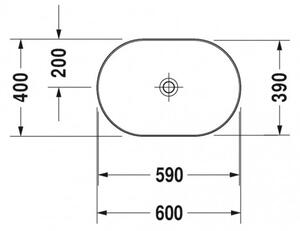 Duravit Luv - Umyvadlová mísa 600x400 mm, bílá 0379600000
