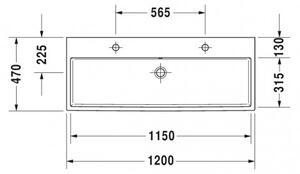 Duravit Vero Air - Umyvadlo 1200x470 mm, s přepadem, bílá 2350120026