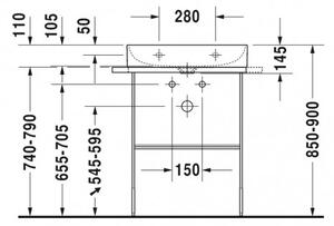 Duravit DuraSquare - Umyvadlo do nábytku 600x470 mm, bez přepadu, bílá 2353600041