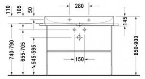 Duravit DuraSquare - Umyvadlo broušené 1000x470 mm, bez přepadu, bílá 2353100071