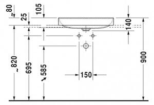 Duravit DuraSquare - Umyvadlová mísa 600x345 mm, bílá 2355600000