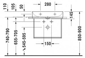 Duravit DuraSquare - Umyvadlo do nábytku 600x470 mm, bez přepadu, bílá 2353600041