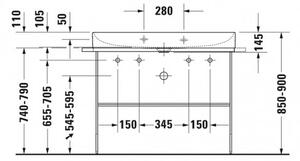 Duravit DuraSquare - Umyvadlo do nábytku 1000x470 mm, bez přepadu, bílá 2353100043