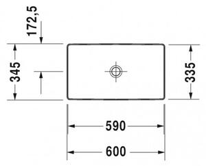 Duravit DuraSquare - Umyvadlová mísa 600x345 mm, bílá 2355600000
