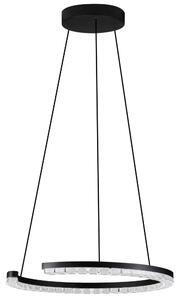 Nova Luce Černé kovové závěsné LED světlo Gleamy 46 cm