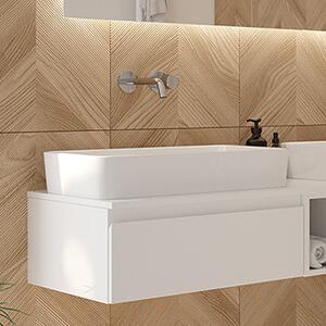 Oltens Lustra umyvadlo 60.5x35 cm obdélníkový na pult bílá lesk 40306000