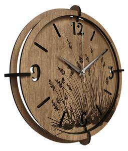 Moderní dřevěné hodiny Dub – design Luční trávy | SENTOP HDF0590-OAK-HALIFAX