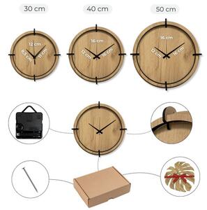 Moderní dřevěné hodiny Dub – design Luční trávy | SENTOP HDF0590-OAK-HALIFAX