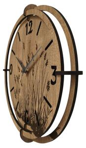 Moderní dřevěné hodiny Dub – design Luční trávy | SENTOP HDF0590-OAK-HALIFAX