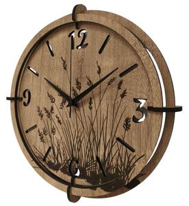 Moderní dřevěné hodiny Dub – design Luční trávy | SENTOP HDF0590-OAK-HALIFAX