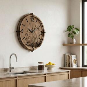 Moderní dřevěné hodiny Dub – design Luční trávy | SENTOP HDF0590-OAK-HALIFAX