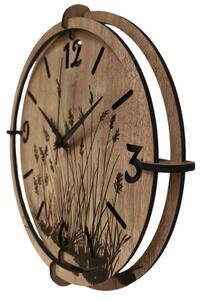 Moderní dřevěné hodiny Dub – design Luční trávy | SENTOP HDF0590-OAK-HALIFAX