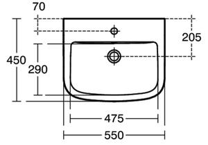 Ideal Standard Tempo - Umyvadlo 550x450 mm, s přepadem, bílá T058601