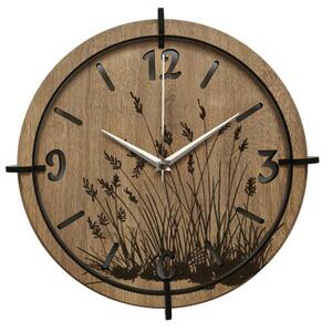 Moderní dřevěné hodiny Dub – design Luční trávy | SENTOP HDF0590-OAK-HALIFAX