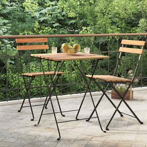 Skládací bistro stůl 55 x 54 x 71 cm masivní teak a ocel 319978