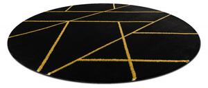 Kusový koberec Emerald geometric 1012 black and gold kruh Kruh Ø 200 cm