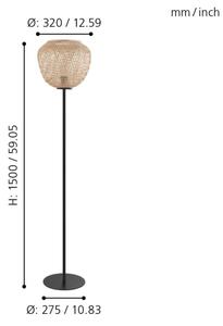 Eglo 43264 - Stojací lampa DEMBLEBY 1xE27/40W/230V