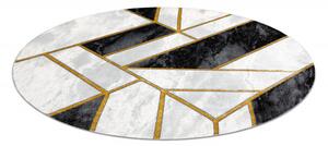 Kusový koberec Emerald 1015 black and gold kruh Kruh Ø 120 cm