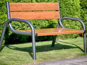Zahradní dřevěná lavička s opěradlem Park Lux 170 x 74 x 86 cm PATIO