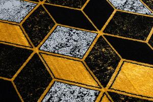 Kusový koberec Gloss 400B 86 3D geometric black/gold 120x170 cm