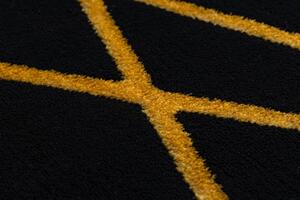 Kusový koberec Gloss 406C 86 geometric black/gold 80x150 cm