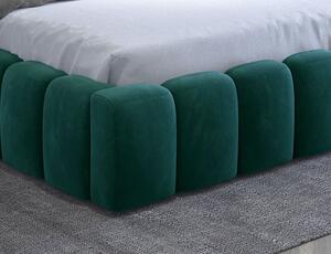 Čalouněná postel Lamica + dřevěný rošt / pružinový zvedací mechanismus / úložný box