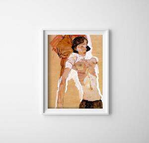 Retro plakát Retro plakát Egon schiele semi nude leetlining