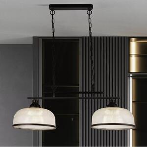 Searchlight 3592-2BK Dvojité závěsné svítidlo BISTRO černé mat, čiré sklo