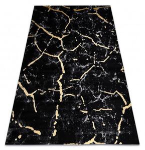 Kusový koberec Gloss 410A 86 3D mramor black/gold 80x150 cm