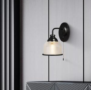 Searchlight 2671-1BK Nástěnná lampa BISTRO matná černá s vypínačem