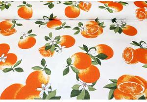 Dekorační látka Bavlna Panama pomeranče, š. 140 cm Oranžová Vzorek (10x10 cm +/-1 cm)