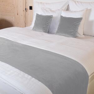 Biante Sametový přehoz/běhoun na postel Velvet Premium SVP-039 Šedý Na míru