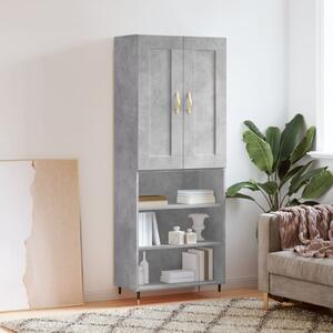 Skříň highboard betonově šedá 69,5x34x180 cm kompozitní dřevo 3200053