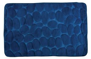 MSV koupelnová předložka PEBBLES, tmavě modrá, PU pěna, protiskluzová, 40 x 60 cm