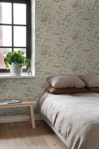 Zelená vliesová květinová tapeta na zeď, 139297, Vintage Flowers, Esta Home