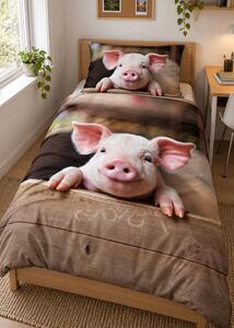 3d povlečení s prasátkem - Piggy mikroplyš 140x200 cm