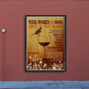 Plakát Plakát Víno ženy a píseň