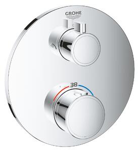 GROHE Grohtherm - Termostatická baterie pro 2 výstupy s integrovaným uzavíracím/přepínacím ventilem, Chrom 24076000