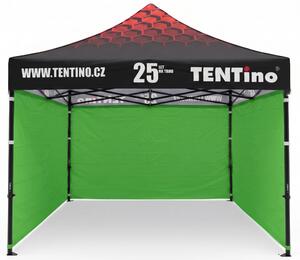 TENTino Nůžkový stan 3x3m STEEL HEXAGON – Limitovaná edice 25 let + potisk Barva opláštění (Zvolte variantu): 13A - SVĚTLE ZELENÁ, Počet bočních plachet: konstrukce + střecha TENTino + 1x boční strana
