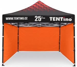 TENTino Nůžkový stan 3x3m STEEL HEXAGON – Limitovaná edice 25 let + potisk Barva opláštění (Zvolte variantu): 6A - ORANŽOVÁ, Počet bočních plachet: konstrukce + střecha TENTino + 1x boční strana