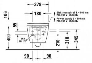 Duravit SensoWash® Starck f Lite Compact - Bidetové sedátko s keramikou, bílá 650001012004310