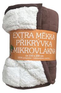 Velmi přijemná deka ovečka z mikrovlákna tmavě hnědé/bílé barvy. Rozměr deky je 150x200 cm