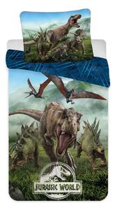 Dětské povlečení s motivem dinosaurů z filmu Jurský park. Rozměr povlečení je 140x200, 70x90 cm.  