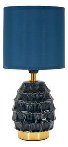 Modrá keramická stolní lampa s textilním stínidlem (výška 30,5 cm) Pigny – Mauro Ferretti