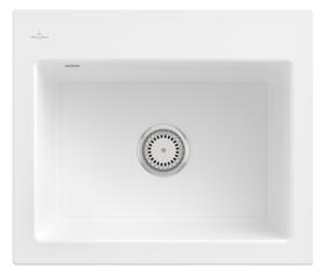 Villeroy & Boch Subway 60 S - Keramický vestavný dřez 600x510 mm, alpská bílá CeramicPlus 330901R1